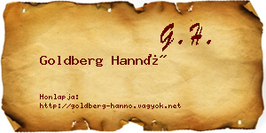 Goldberg Hannó névjegykártya
